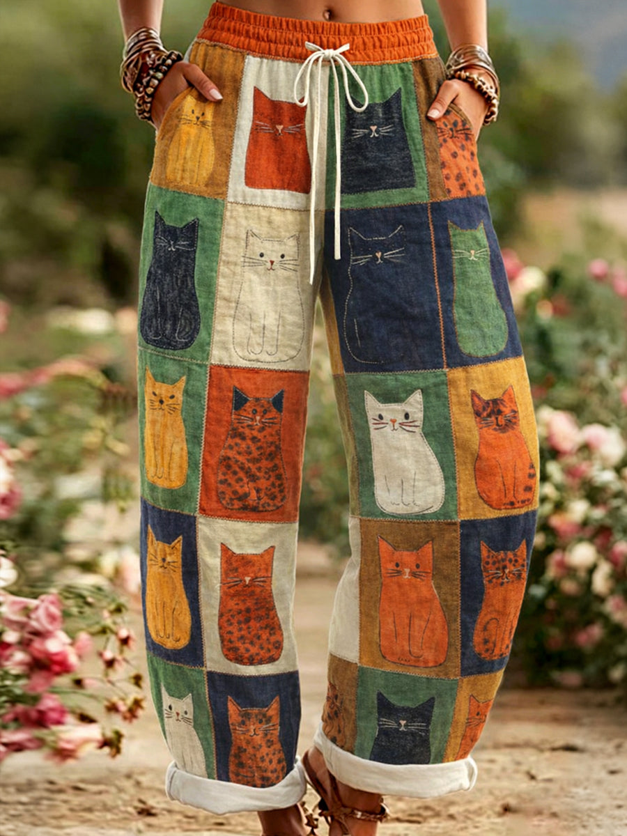 Women's Cute Cats Print Casual Pants