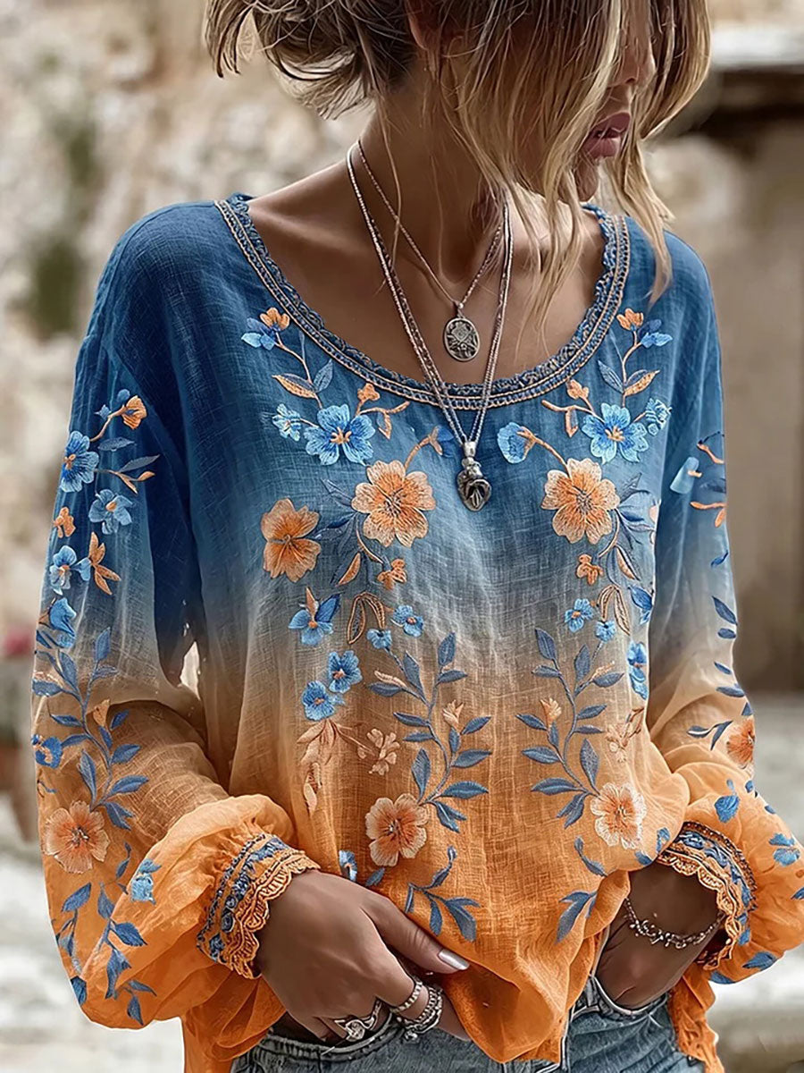 Women's Floral Print Casual T-shirt