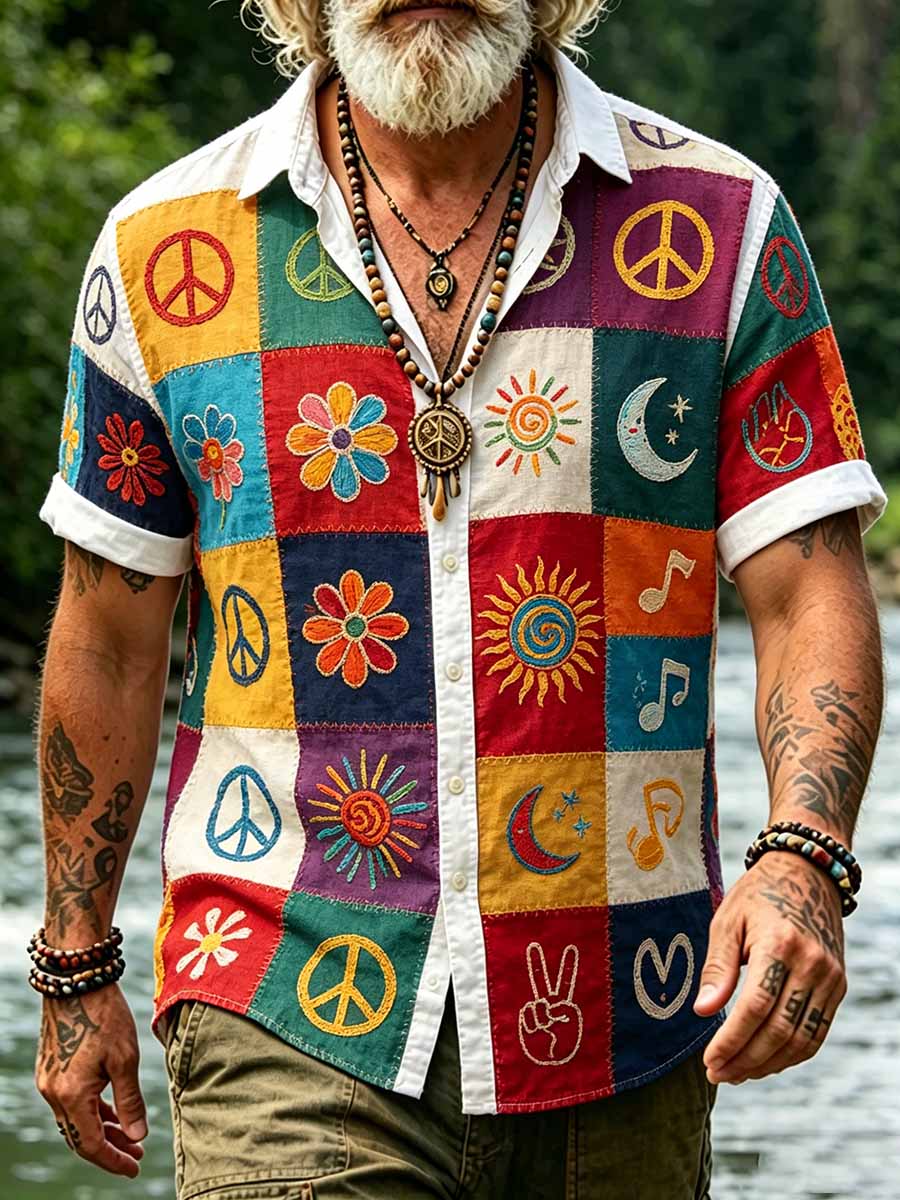 Men's Hippie Bohemian Style Printed Casual Shirt