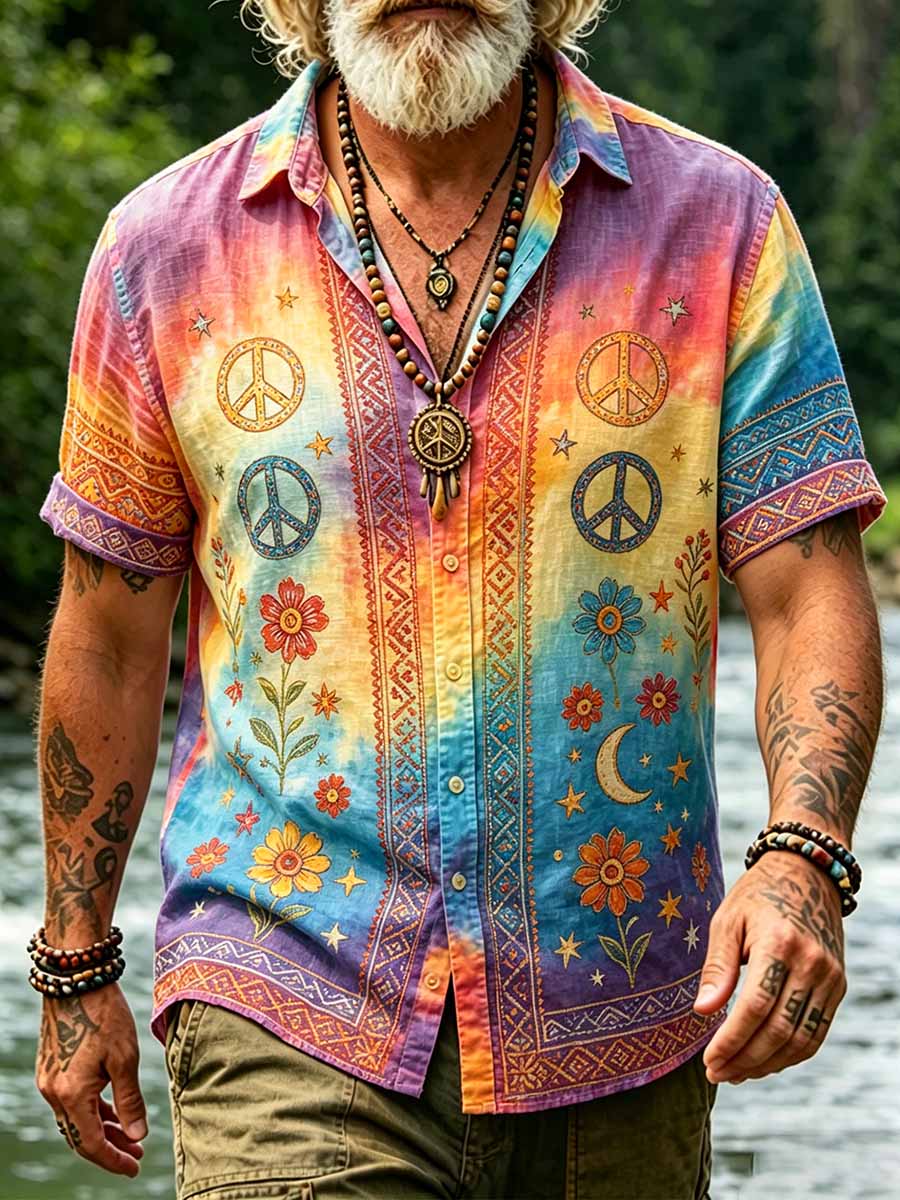 Men's Hippie Bohemian Style Printed Casual Shirt