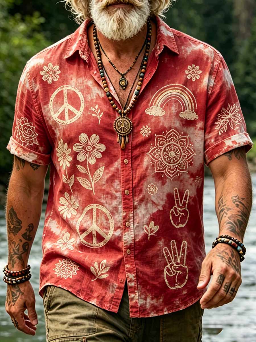 Men's Hippie Bohemian Style Printed Casual Shirt