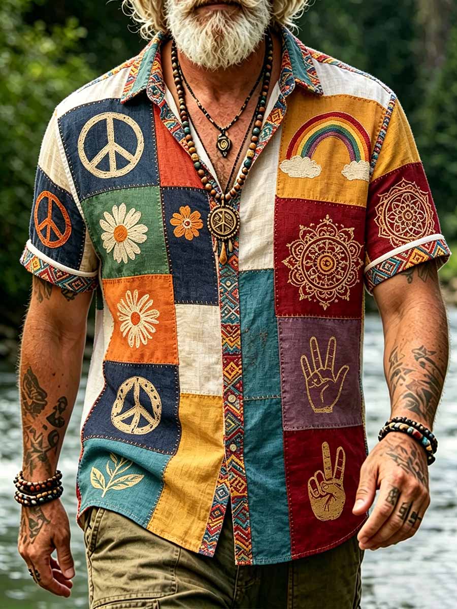 Men's Hippie Bohemian Style Printed Casual Shirt