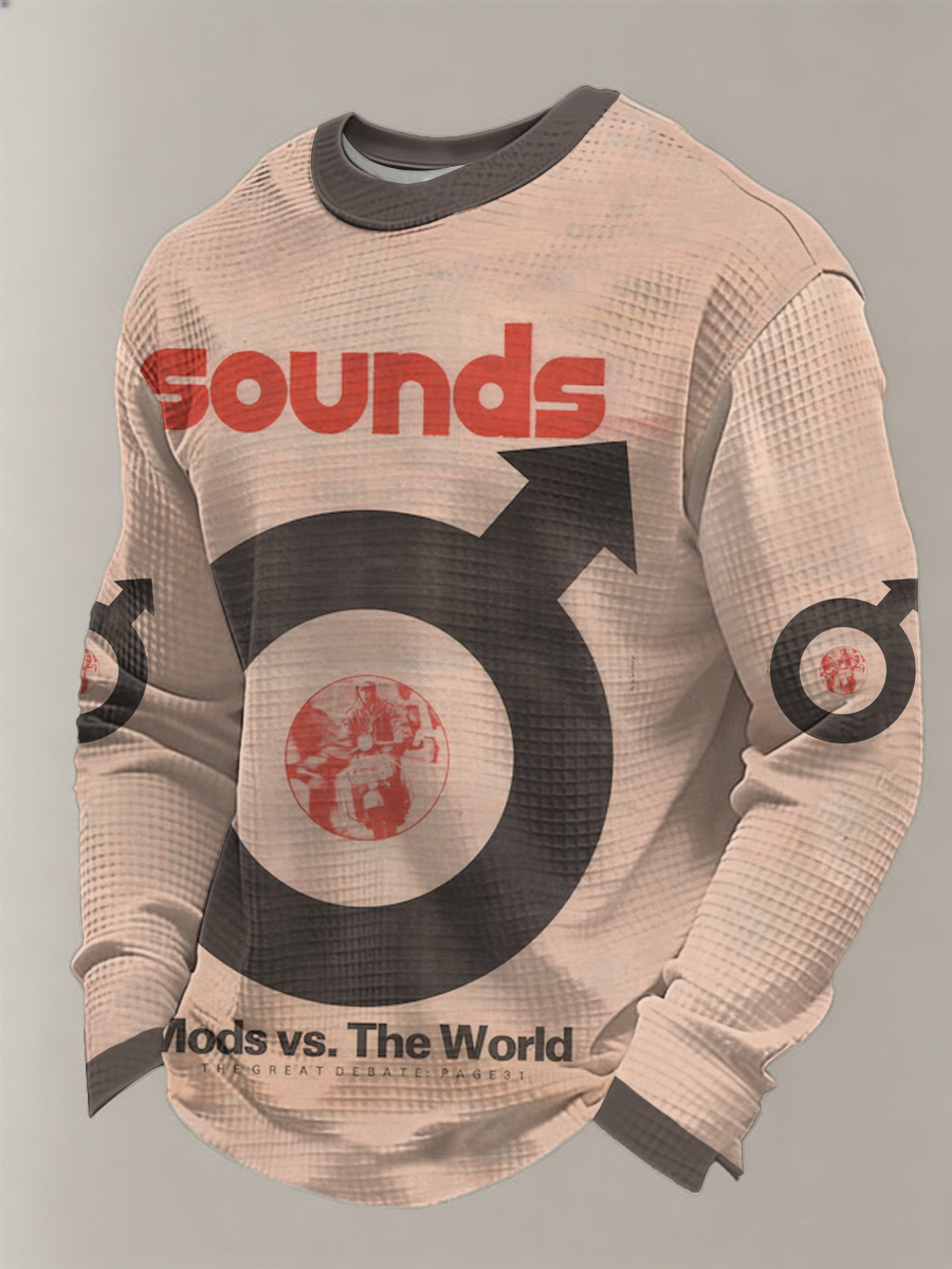 Men's UK Mods Music Lover Waffle Long Sleeve Top