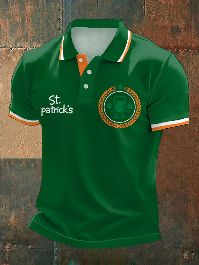 Men's Good Luck St.Patrick's Day Irish Mods Music Lover Printed Casual Tops