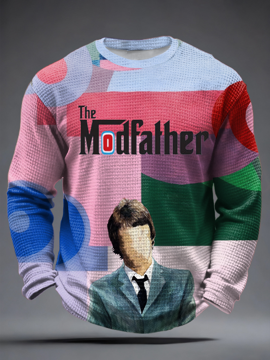 Men's The Modfather Print Waffle Long Sleeve T-Shirt