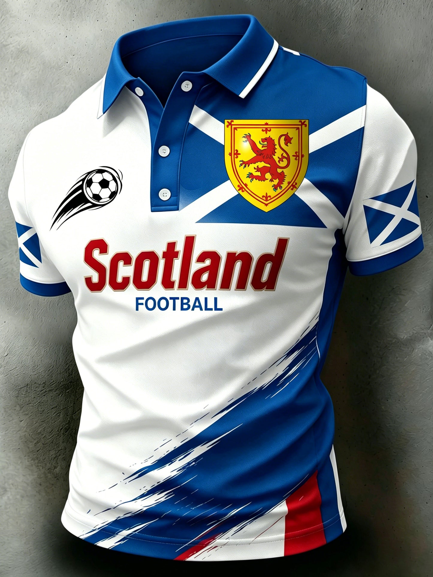 Men's Scottish Football Match Cheering Art Print Polo