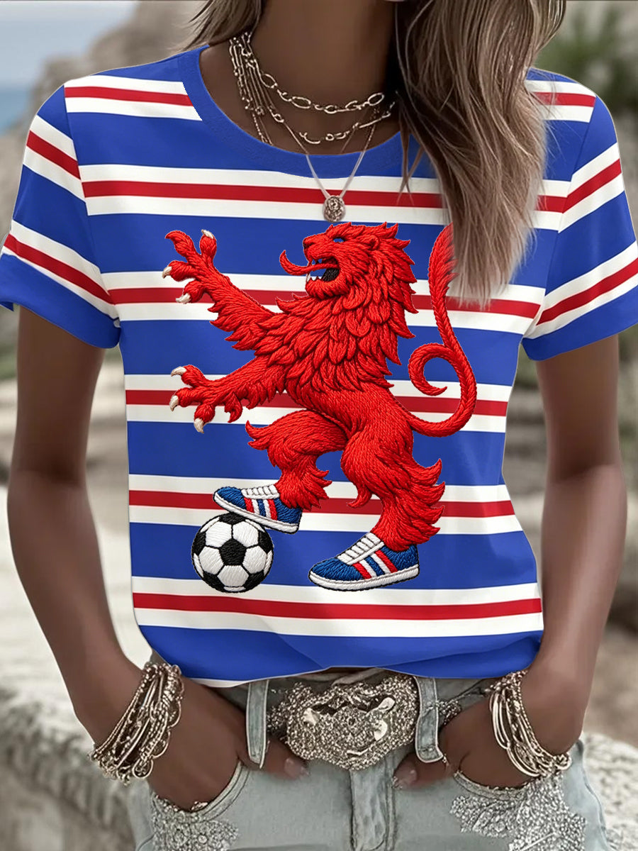 Women's Scotland Football Blue Lover Printed T-shirt