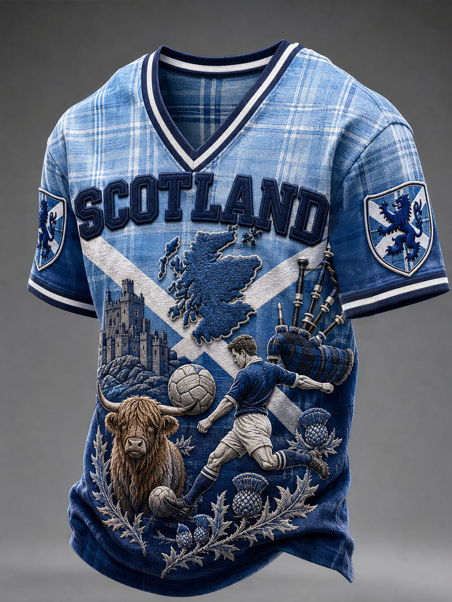 Men's Scotland Football V-Neck T-Shirt