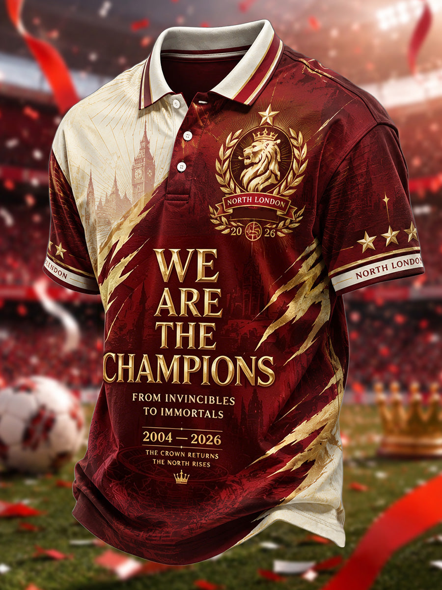 Men's Gift For Football Fans Print Casual Polo