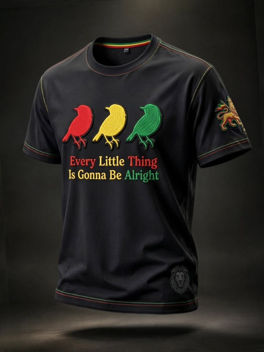 Men's Retro Reggae “Every Little Thing Is Gonna Be Alright” Casual T-Shirt
