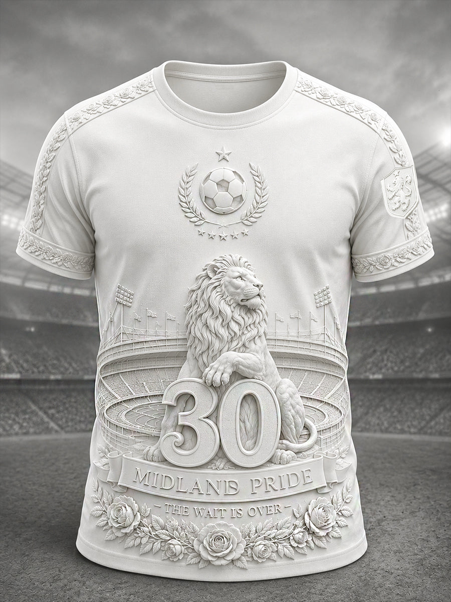 Men's Retro British Football Fan Art Print Casual Jersey