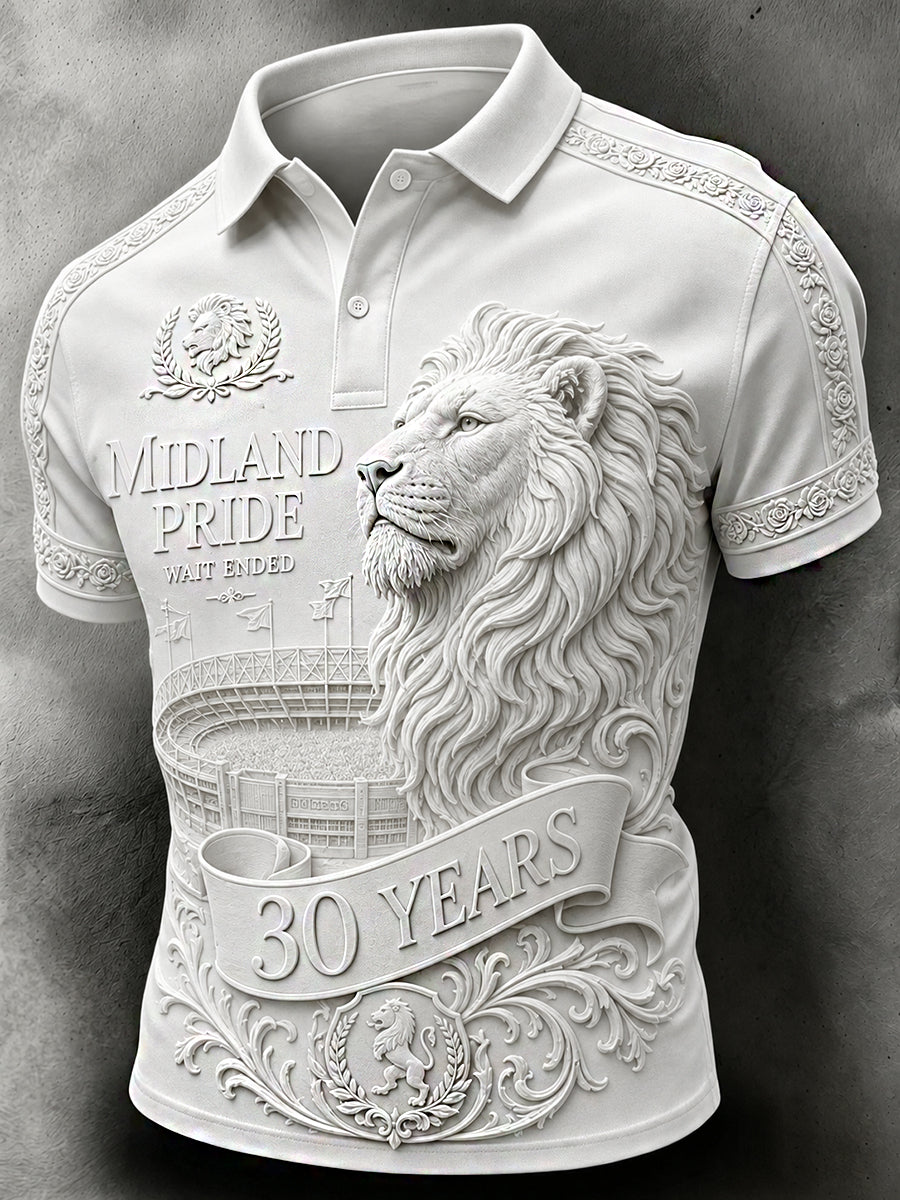 Men's Retro Football Fan Art Print Casual Jersey