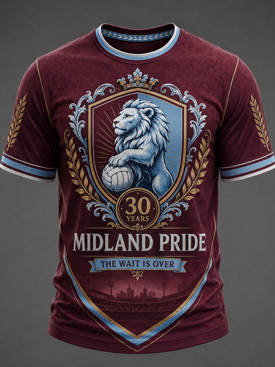 Men's Retro British Football Fan Art Print Casual Jersey
