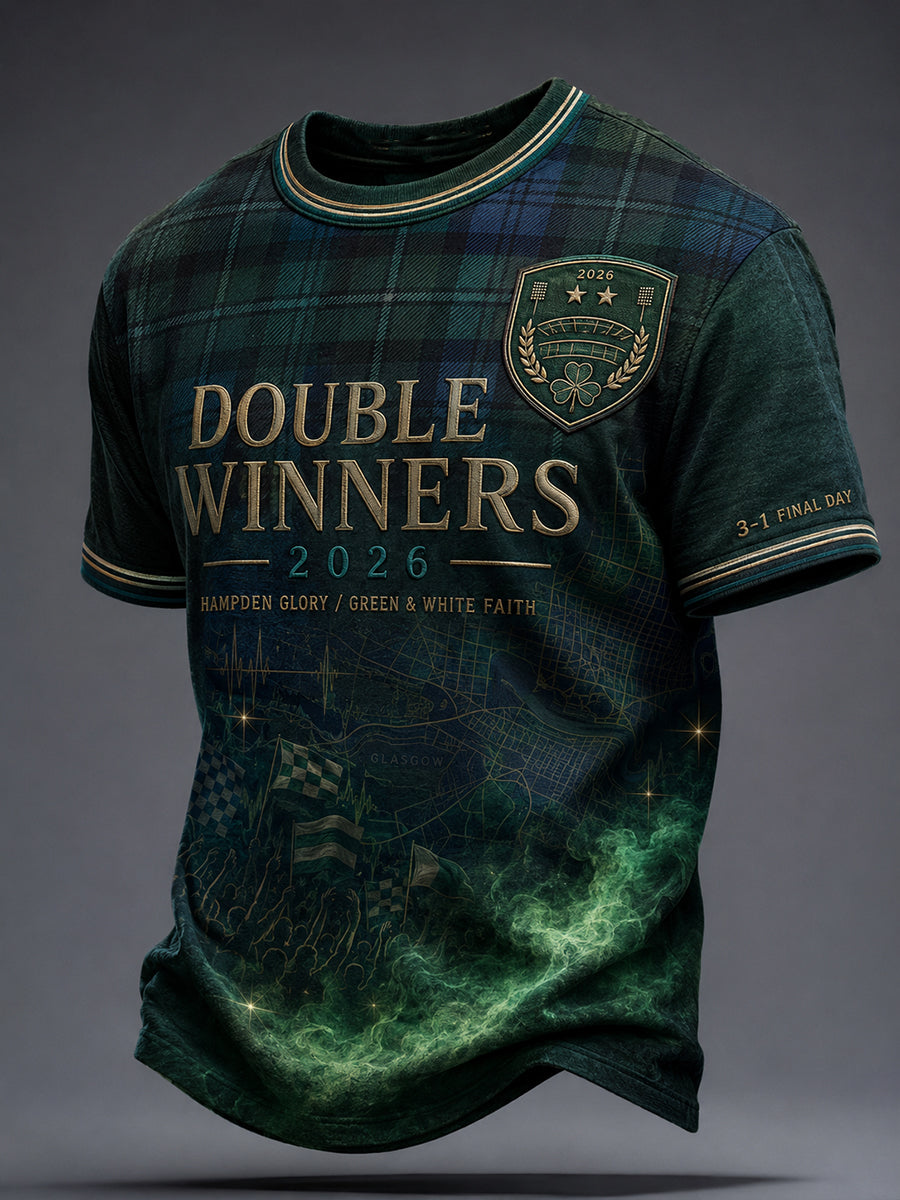 Men's Scotland Football Lover Green Faith Printed T-shirt