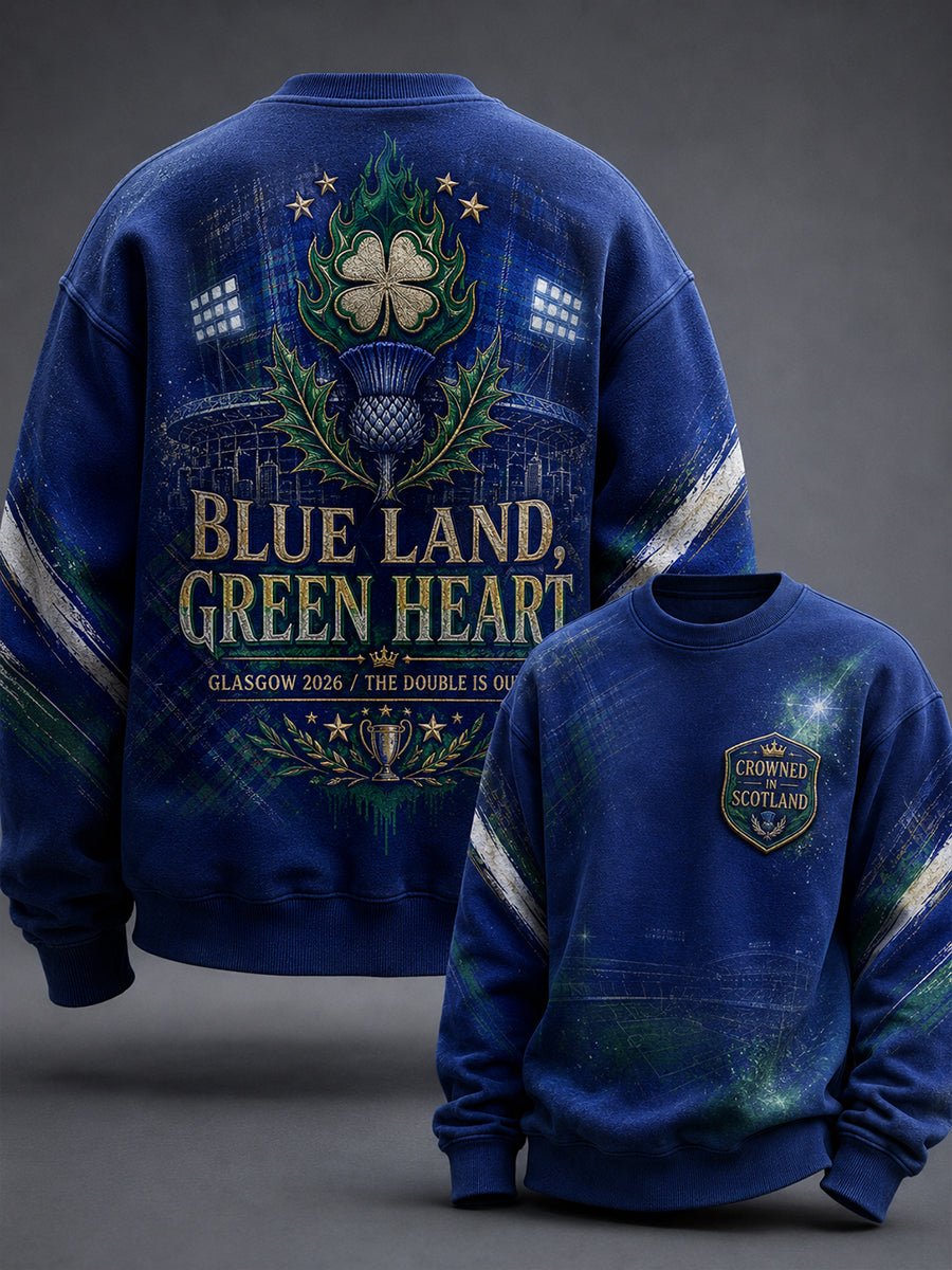 Men's Scotland Football Lover Green Faith Printed Sweatshirt