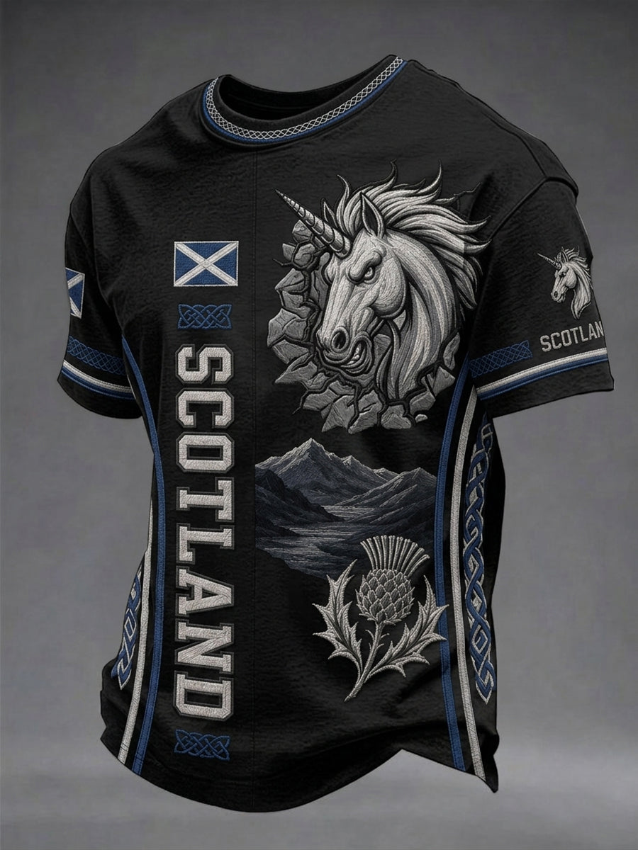 Men's Scotland Art Printed Short Sleeve T-shirt