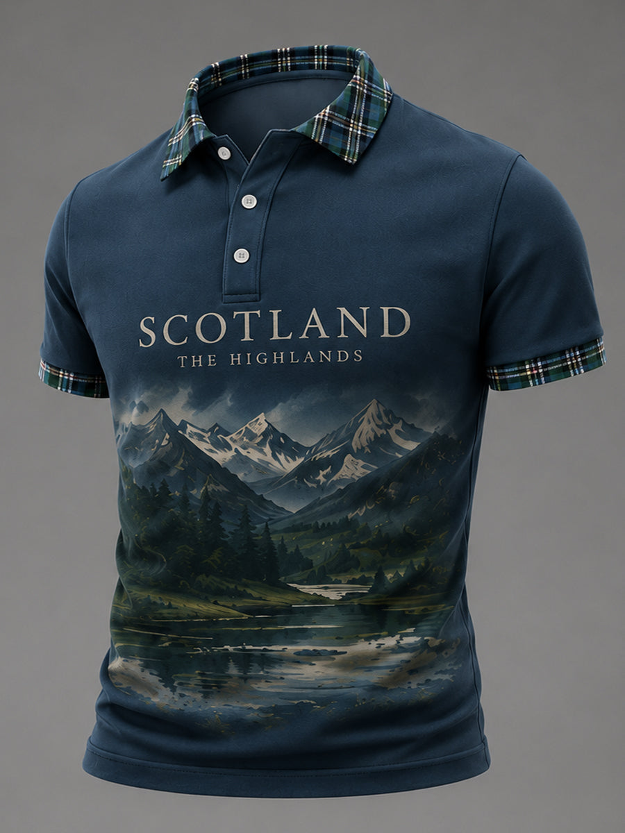 Men's Alba gu bràth Tartan Print Casual Polo