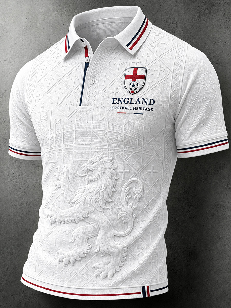 Retro England Football Fan Art Print Casual Jersey