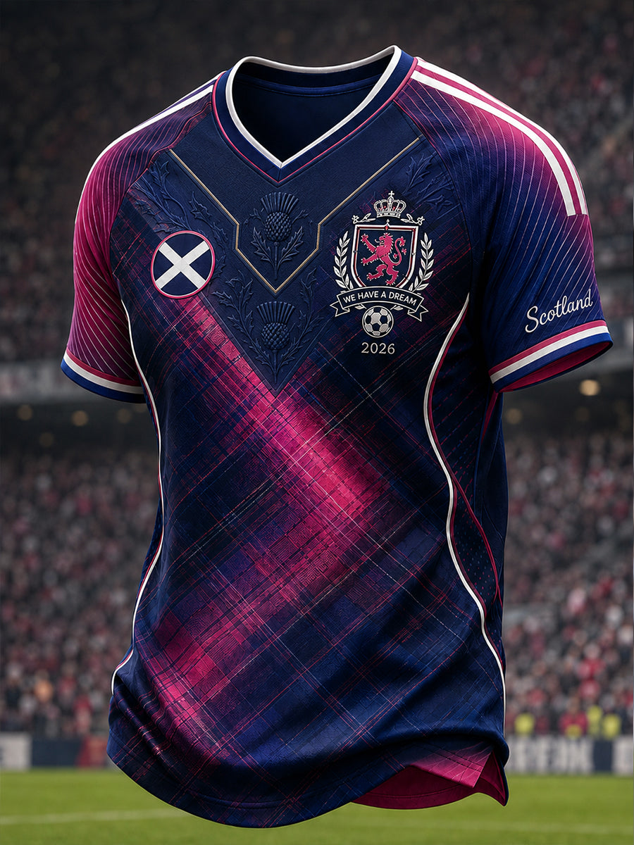 Men's Scottish Football V-neck T-shirt