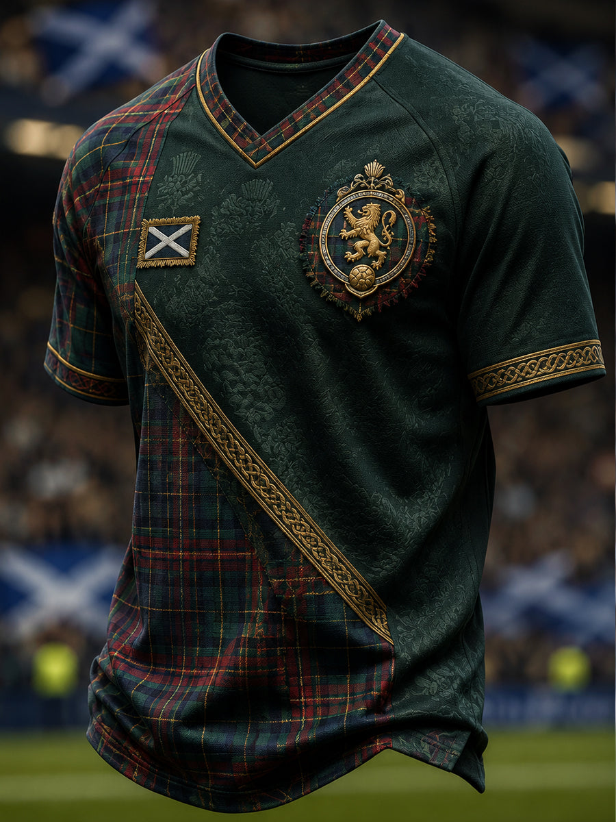 Men's Scottish Football V-neck T-shirt