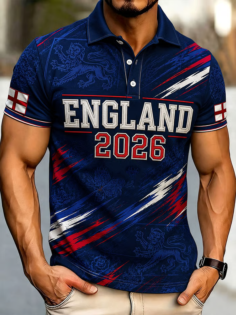 Men's UK Football Lover England Printed polo shirt