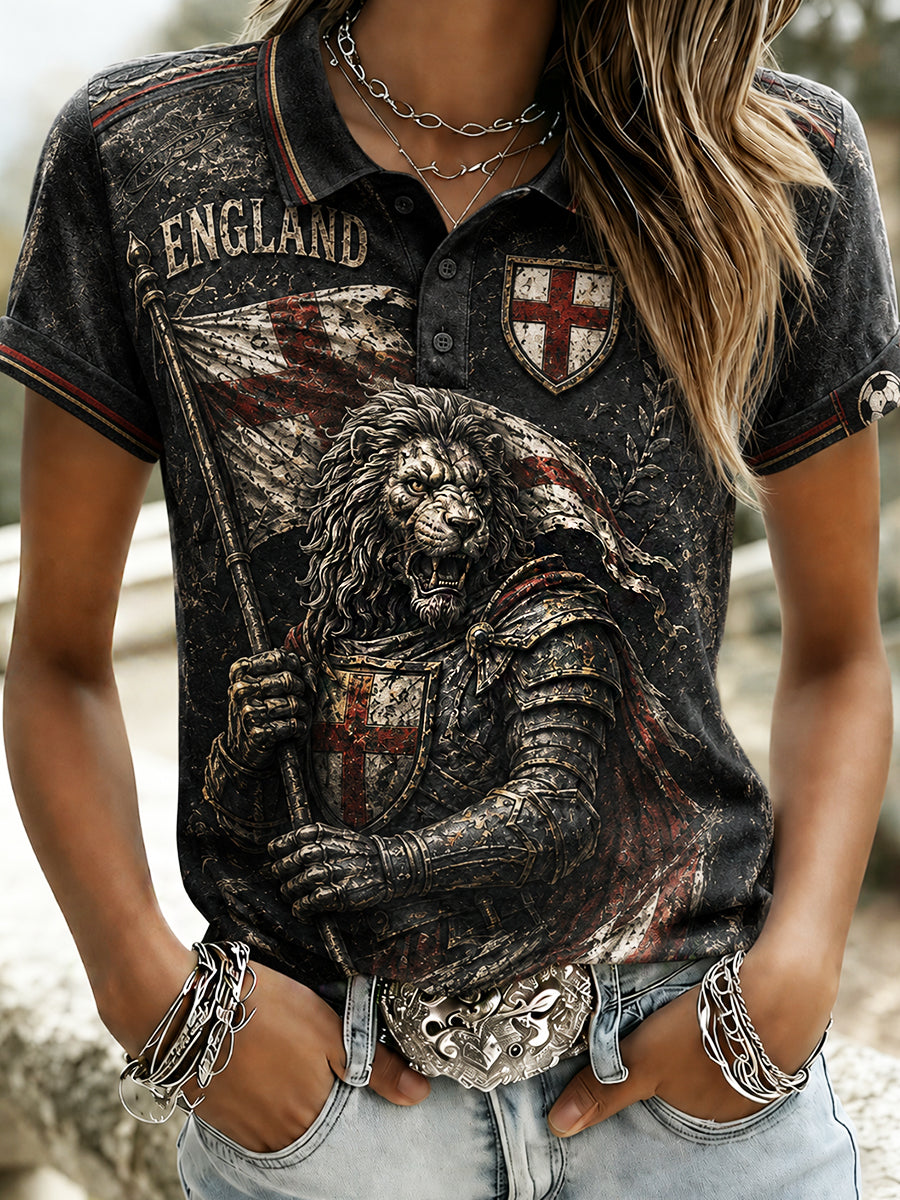 Retro England Football Fan Art Print Casual Jersey