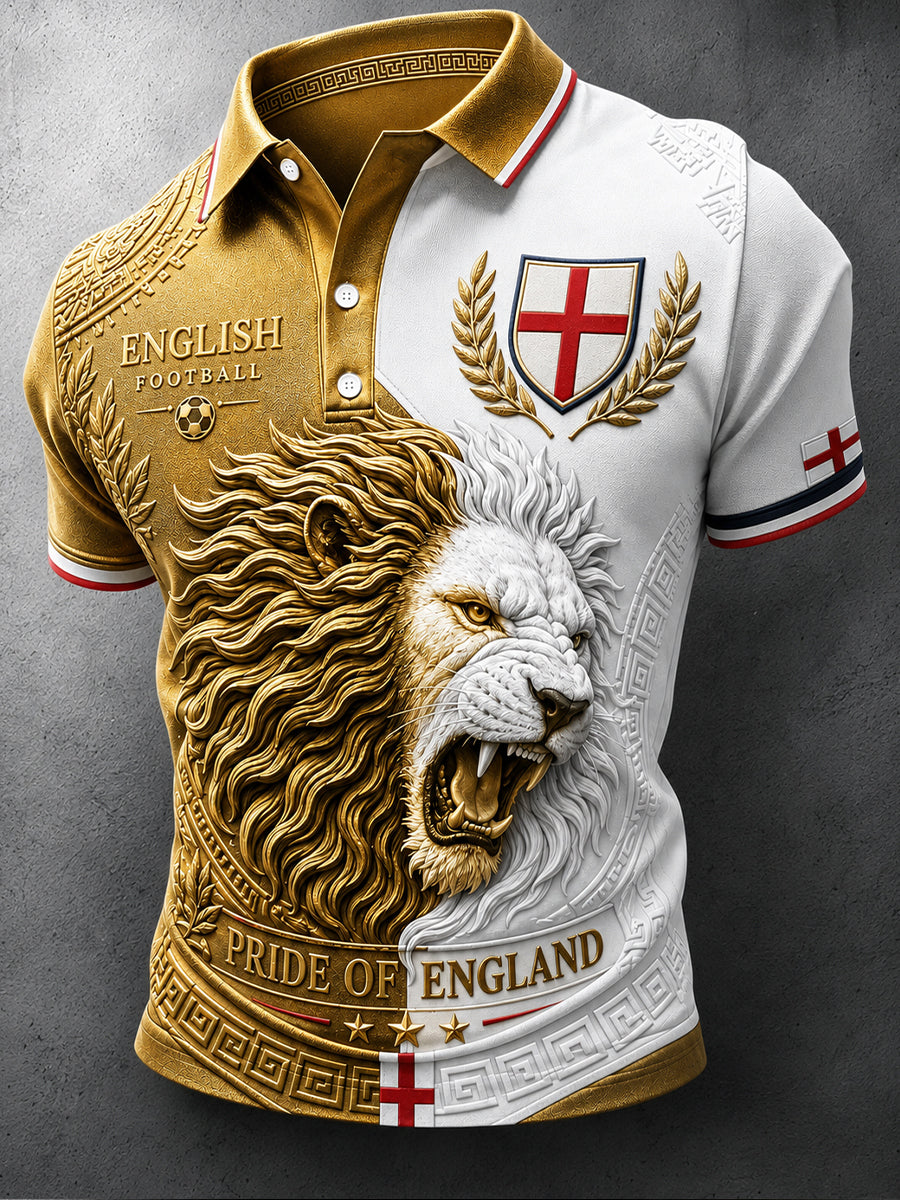 Retro England Football Fan Art Print Casual Jersey