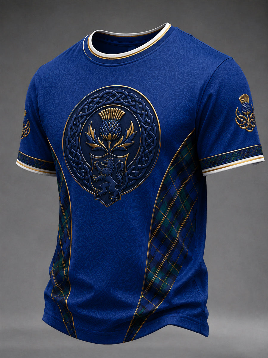 Men's Scotland Art Printed Short Sleeve T-shirt