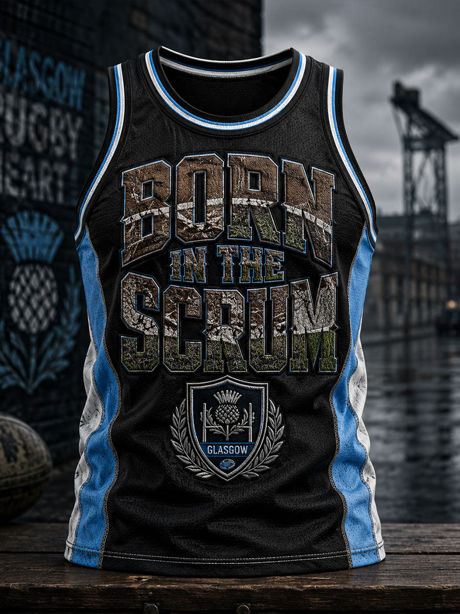 Men's Scotland Western Rugby Lover Printed Tank Tops