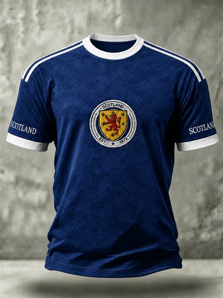 Men's Scotland Art Printed O-neck Short Sleeve T-shirt