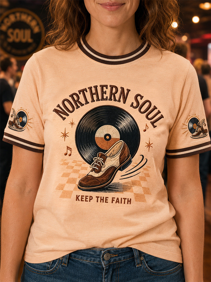 Women's Retro Northern Soul Keep The Faith Print Casual Tee