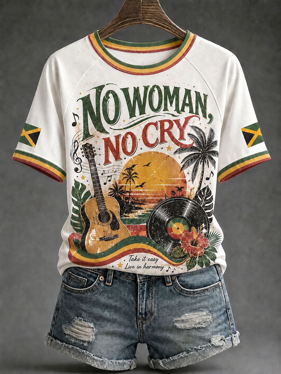 Women's "No Woman, No Cry" V-Neck T-Shirts