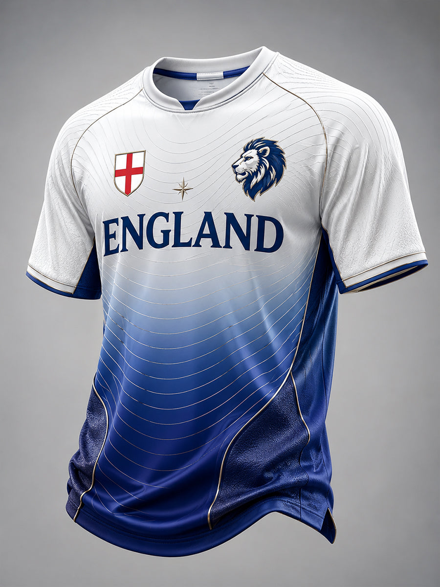 Retro England Football Fan Art Print Casual Jersey