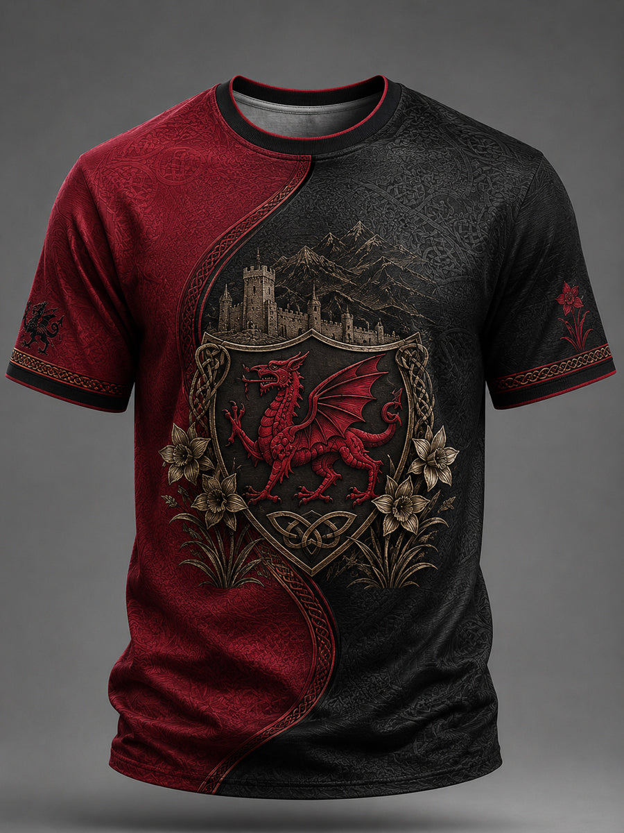 Men's Welsh Dragon Printed T-shirt