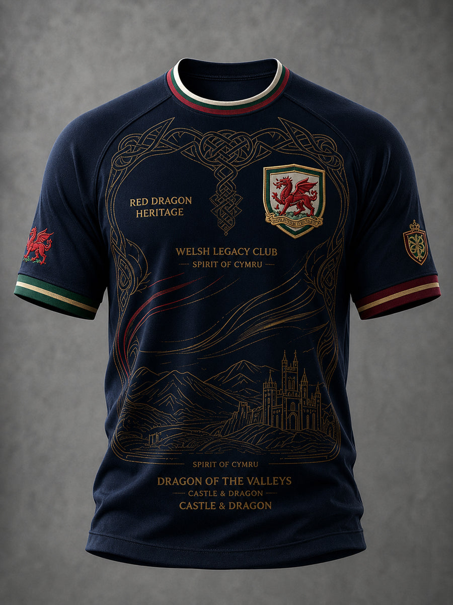 Men's Welsh Dragon Printed Casual short sleeves t-shirt