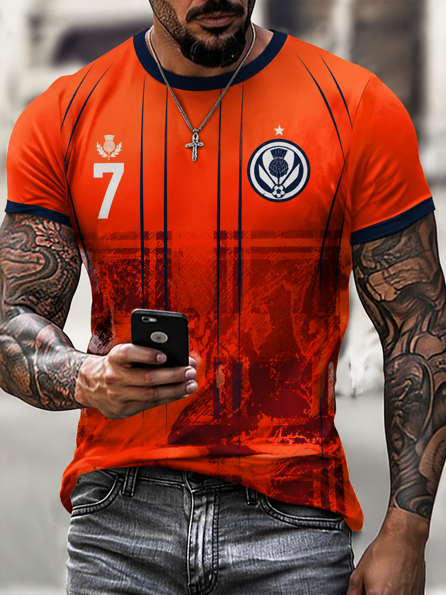 Men's UK Football Lover Scotland Printed short sleeves t-shirt