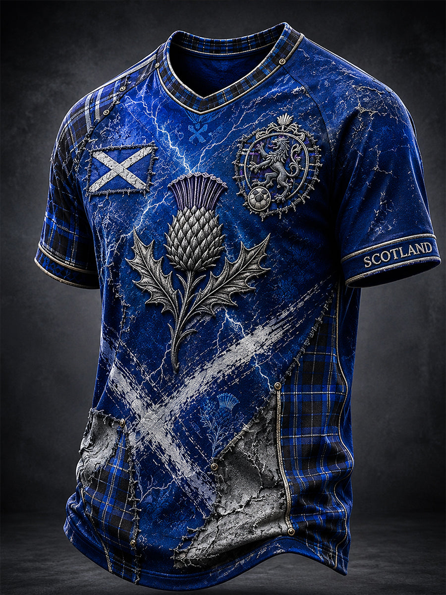 Men's Scotland Football V-neck T-shirt