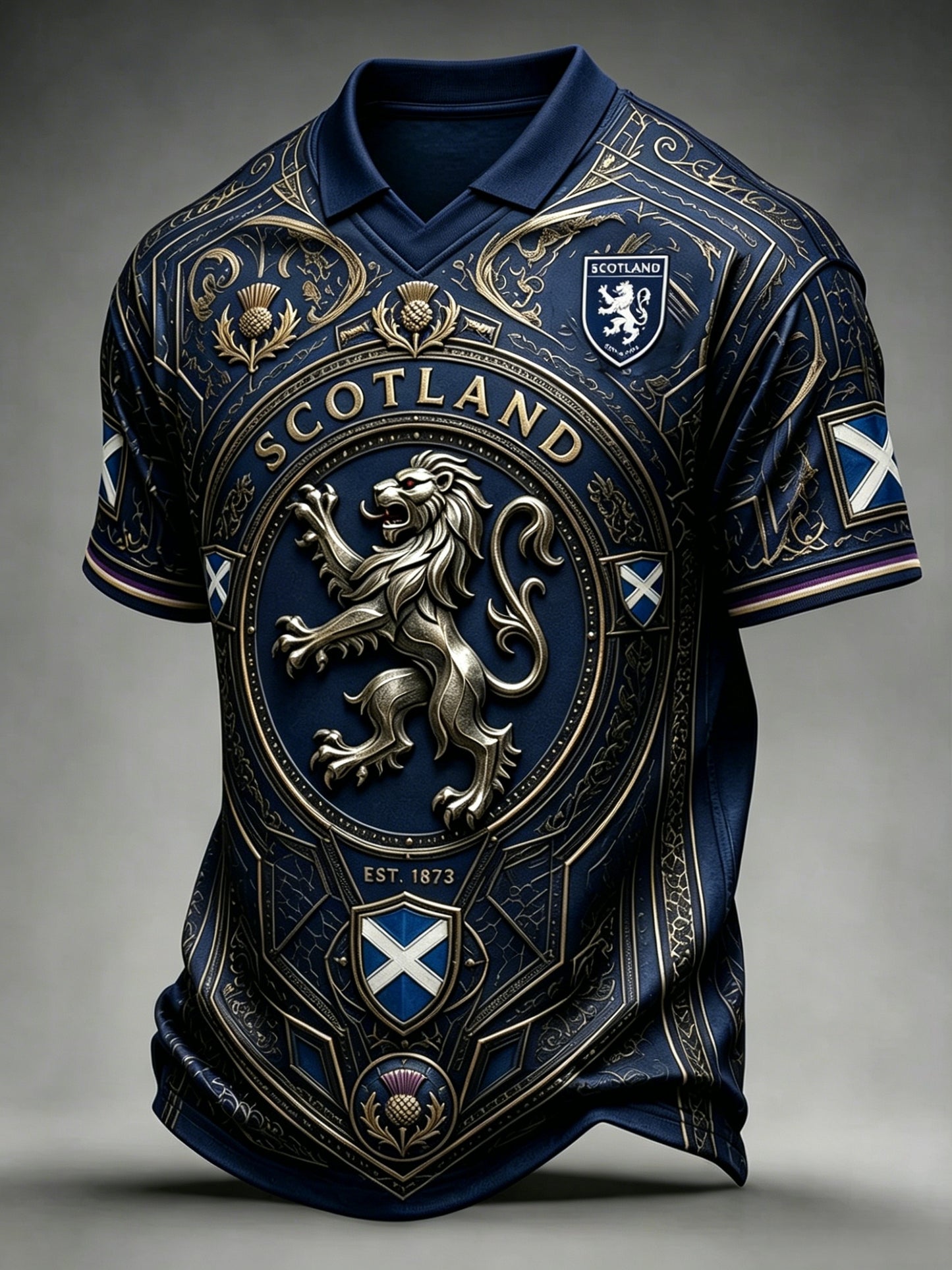 Men's UK Scotland Football Lover 2026 Printed V-Neck T-Shirt