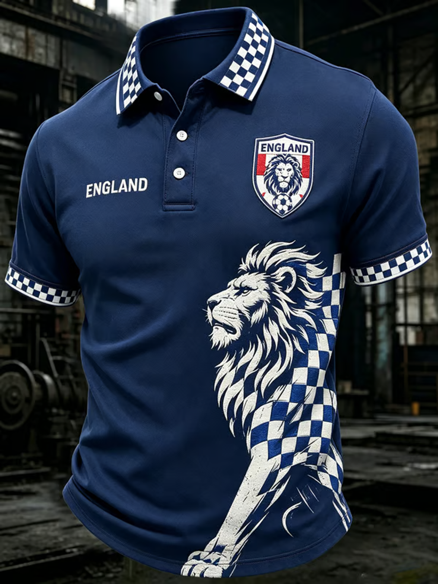 Men's UK Football Lover England Printed polo shirt