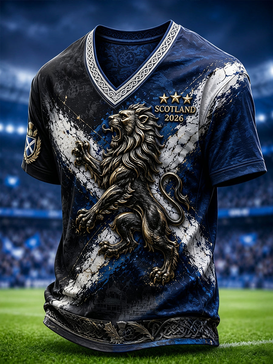Men's Scotland Football V-neck T-shirt
