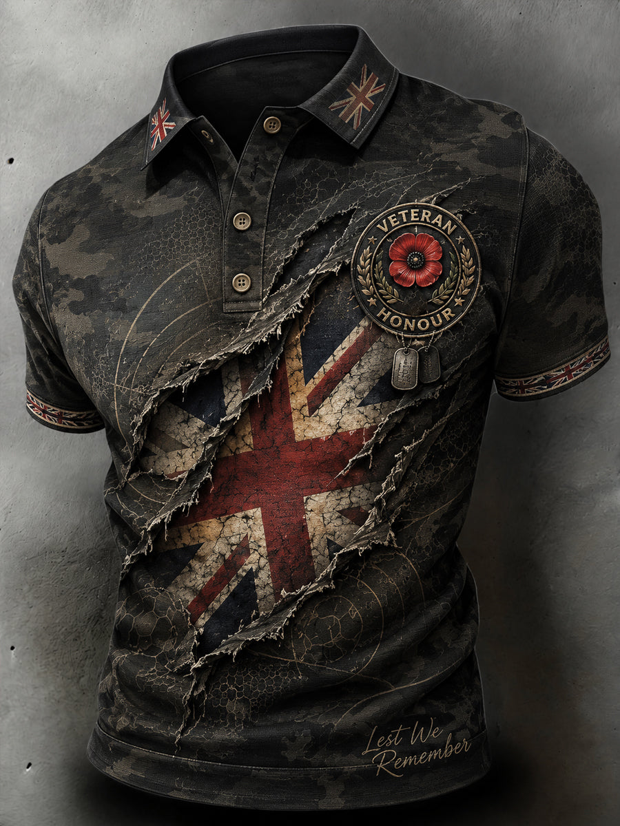 Men's British Flag Veteran Short Sleeve Shirt