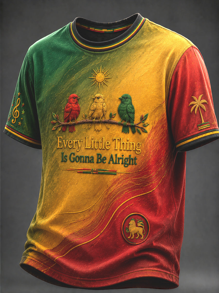 Retro Reggae Classic Gradient Casual T-Shirt