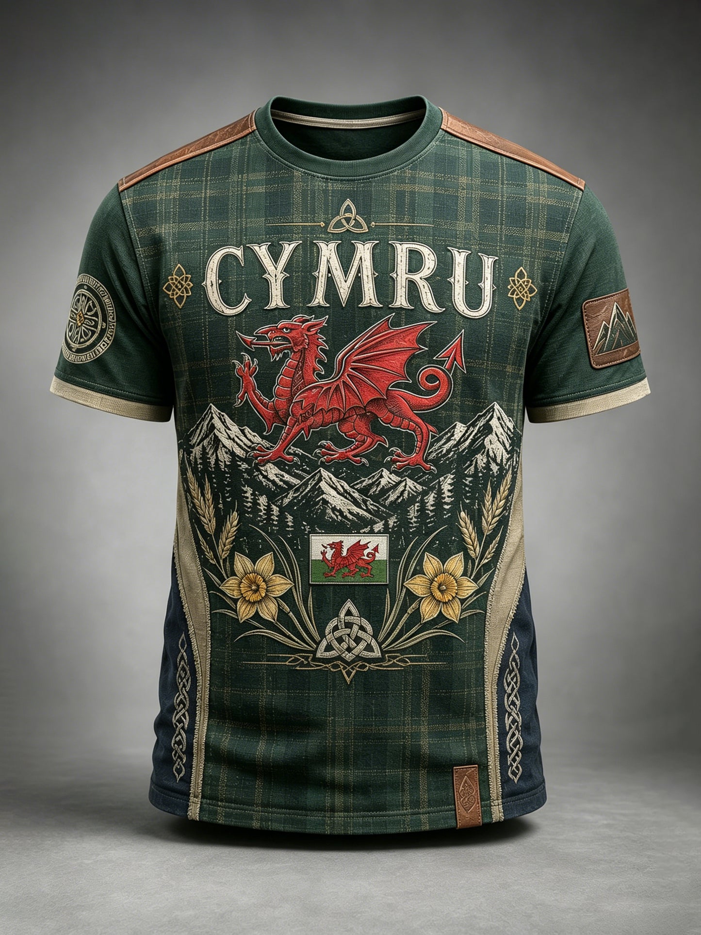 Men's Welsh Cultural Element Art Print T-Shirt