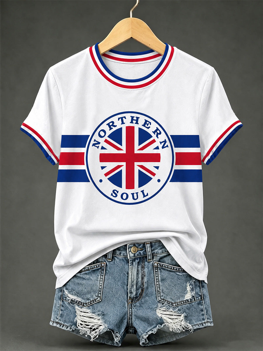 Women's Retro Northern Soul Print Casual Tee