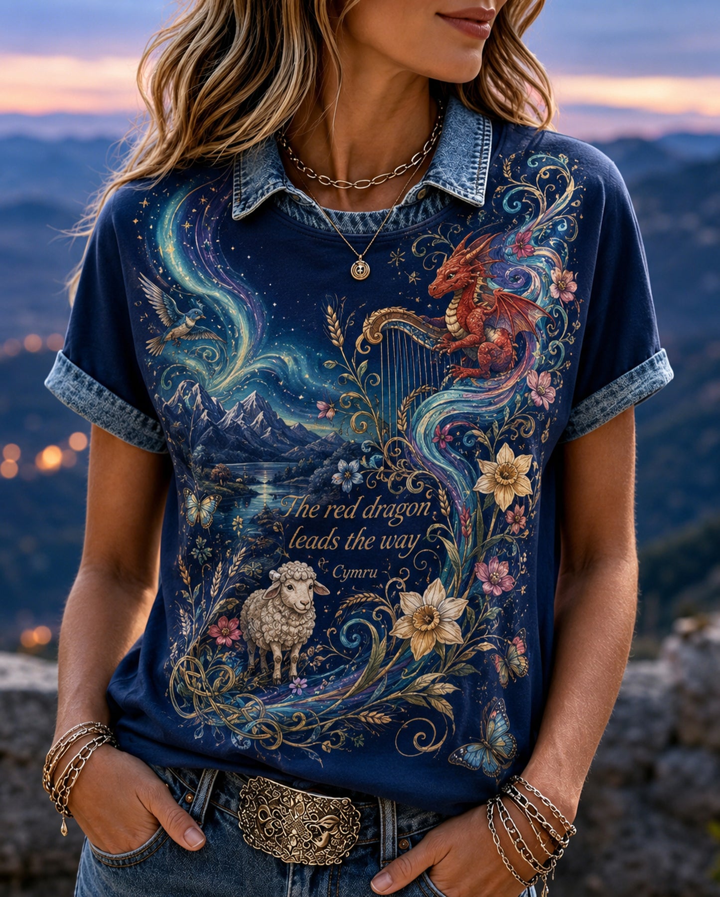 Women's Welsh Cultural Elements Art Print Top