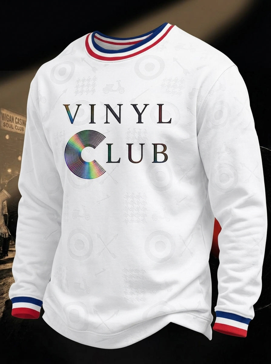 Men's Retro Northern Soul Print Casual Sweatshirt