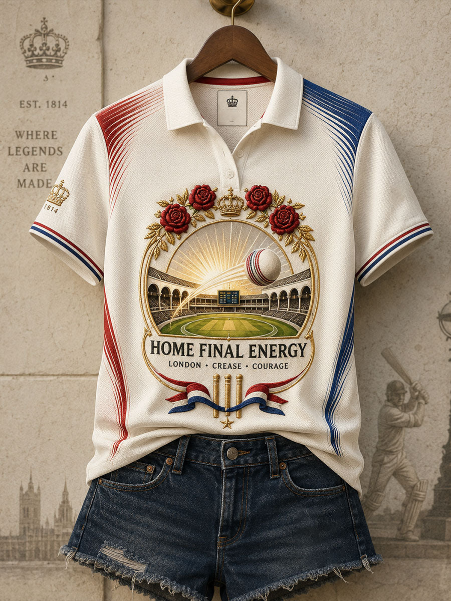 Women's England Cricket Lover Roses Art Printed Casual Tops