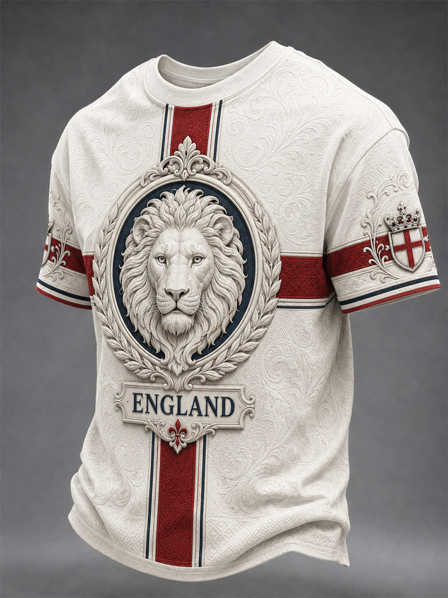 Men's England Print Casual Tee