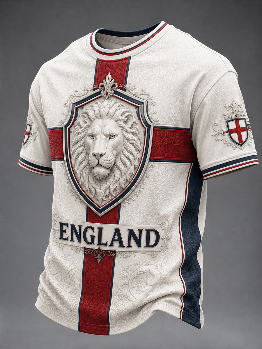 Men's England Print Casual Tee