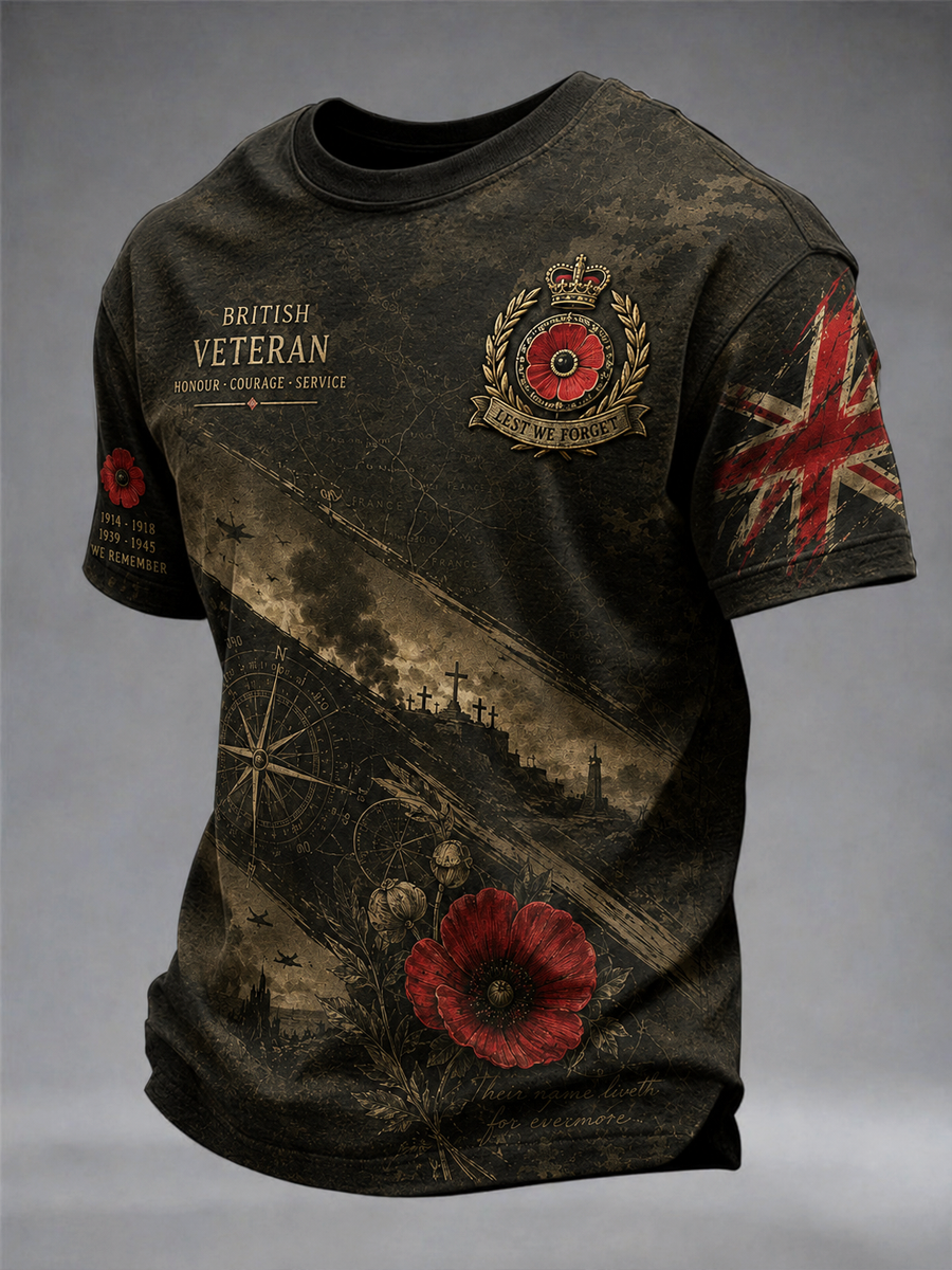 Men's British Veteran Print short sleeves t-shirt